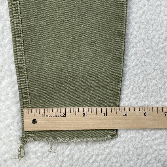 We The Free Jeans Womens Sz 26 Green Mid Rise Raw Hem Ankle Jeans 25x26 - Picture 8 of 13